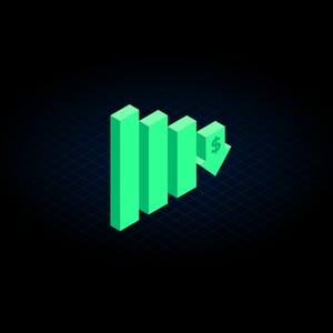 Green isometric illustration of graph Reduced Cost